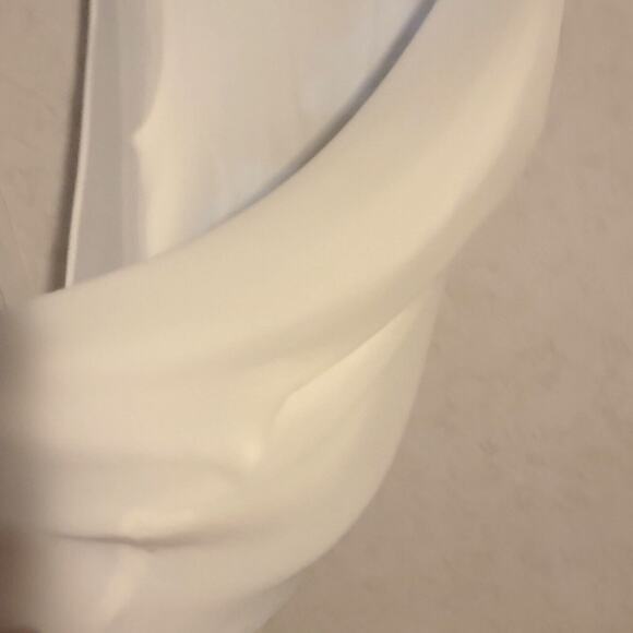 Ellen Tracy Side Slit Sheer Overlay Layered Top Tank Blouse White sz S - Picture 4 of 5